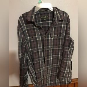 Eddie’s Favorite Flannel Classic Fit Large 100% Cotton Purple Gray